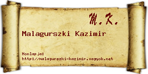 Malagurszki Kazimir névjegykártya